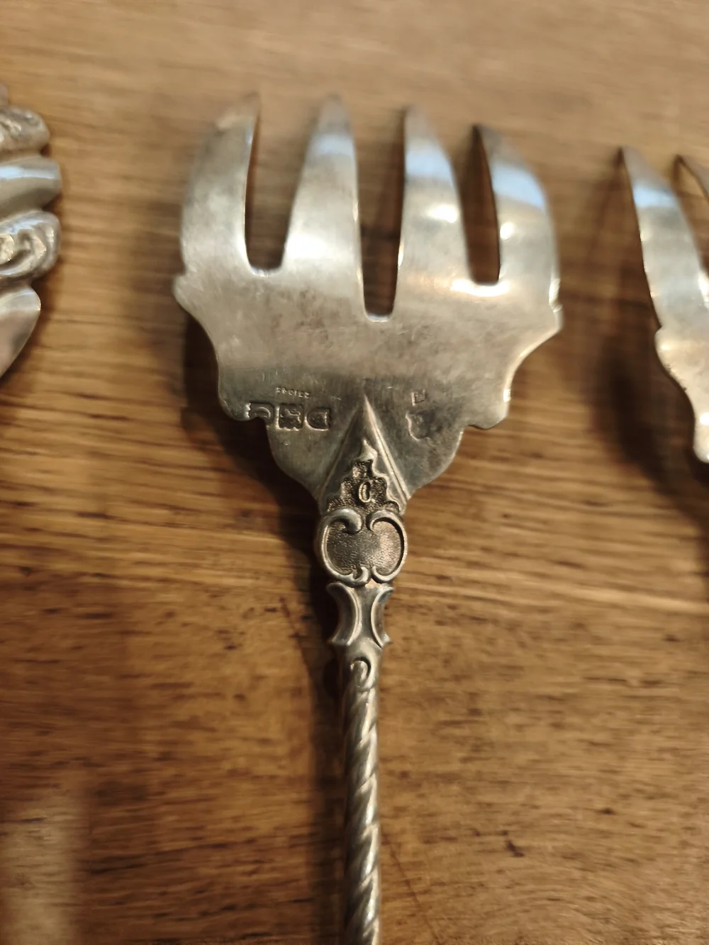Ornate Sterling Silver Forks and Spoons Set - Decorative Table Serving Utensils